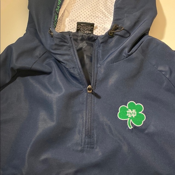Notre Dame 1/4 Zip Navy Blue & Tan Jacket Windbreaker NWT - Picture 5 of 10